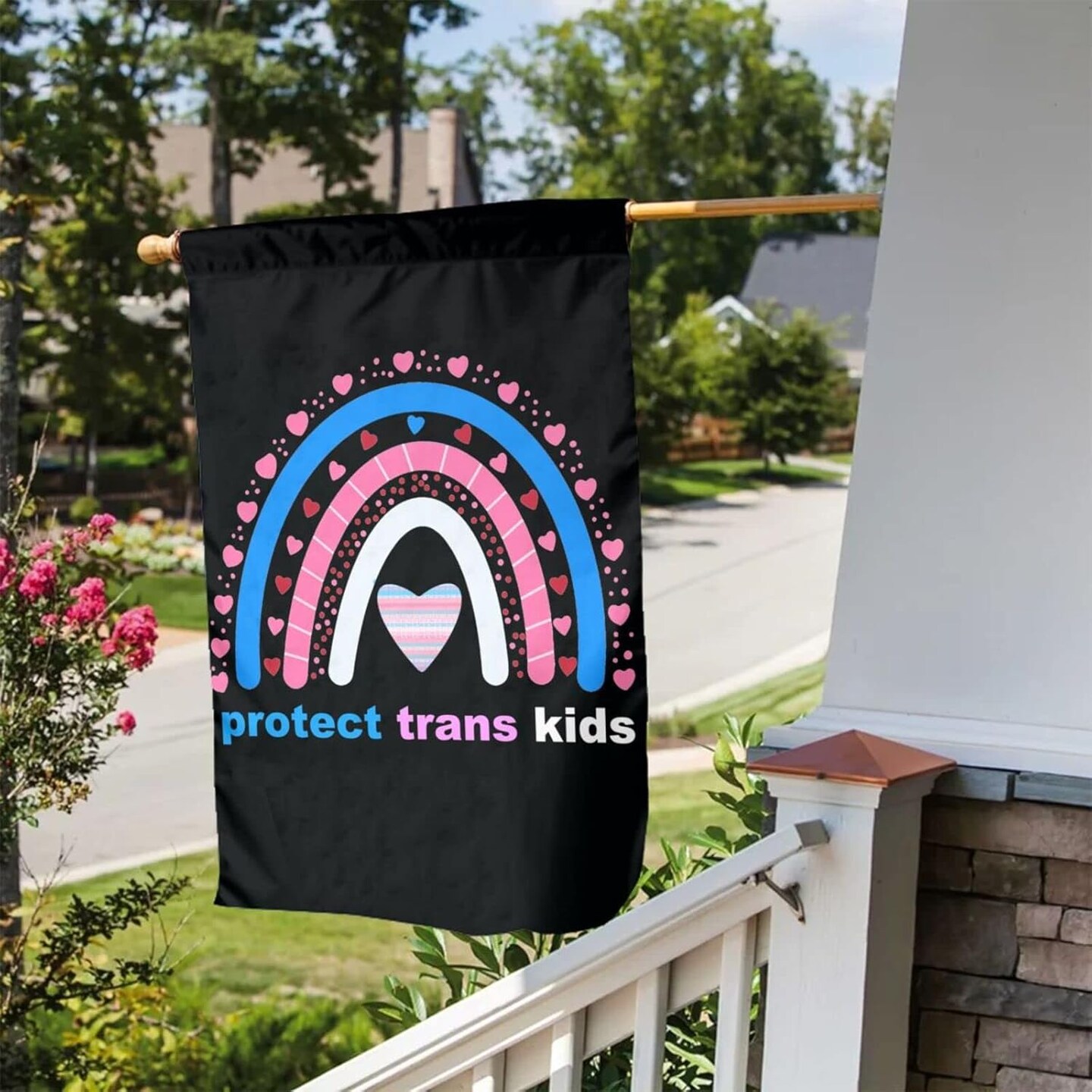 Protect Trans Kids Transgender Pride Month Garden Flag, Double Sided 12&#x22;X18&#x22;