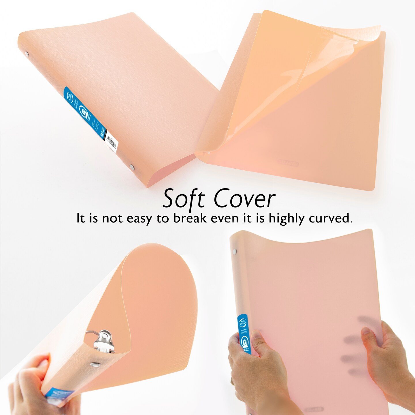 BAZIC 1&#x22; Pastel Color Poly 3-Ring Binder w/ Pocket