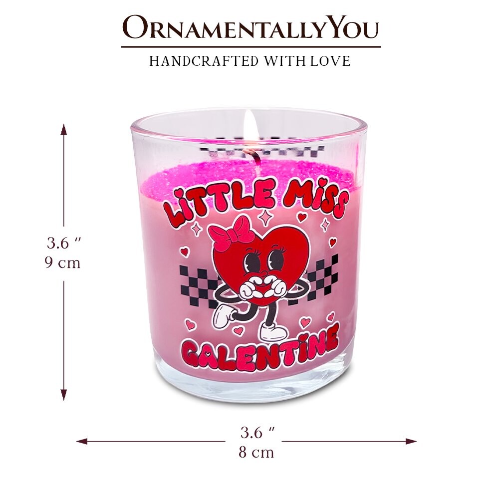 Little Miss Galentine Candle, Vanilla Scented Single Women Pink Valentine's Day Gift