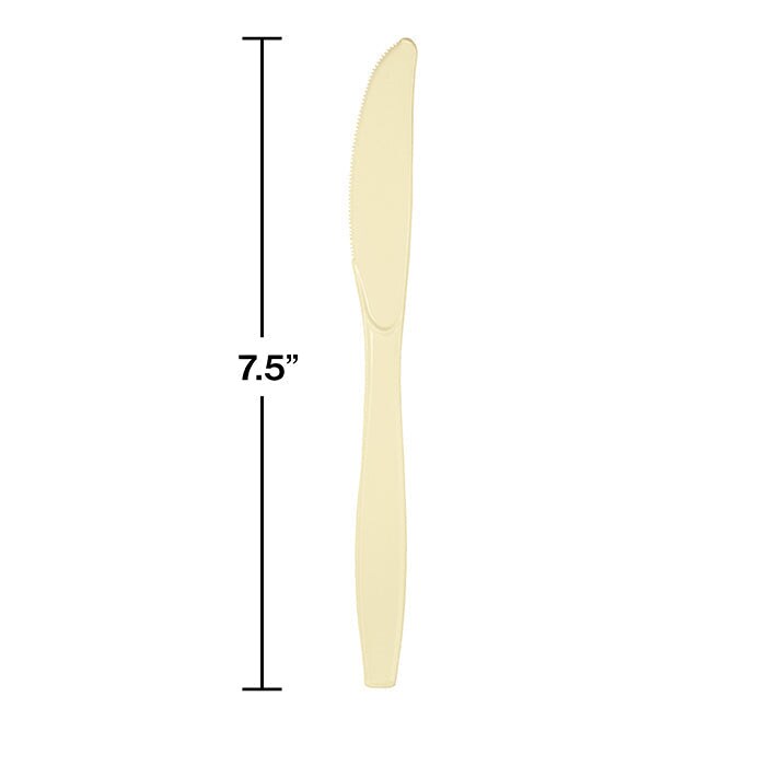 288 pc Bulk Ivory Plastic Knives