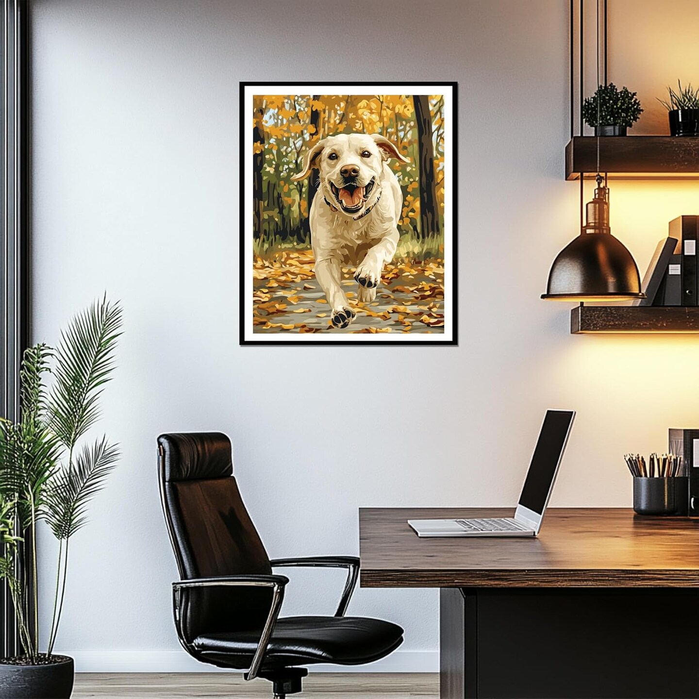 Labrador Retriever Paint by Numbers for Adults, Labrador Retriever Dog Acrylic Painting, Dogs Running Paint by Number
