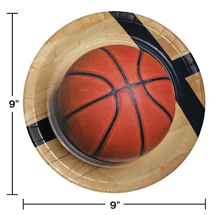 96 pc Bulk Basketball Dinner Plates