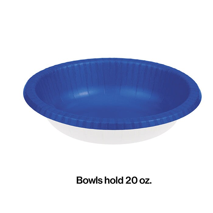 200 pc Bulk Cobalt Blue 20 oz 20 oz Paper Bowls