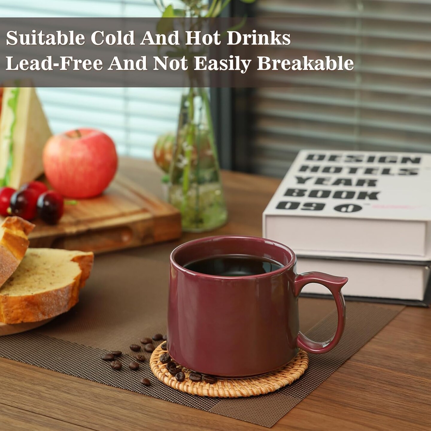 19 oz Large Coffee Mugs Set of 4, Stackable Ceramic Coffee Mugs