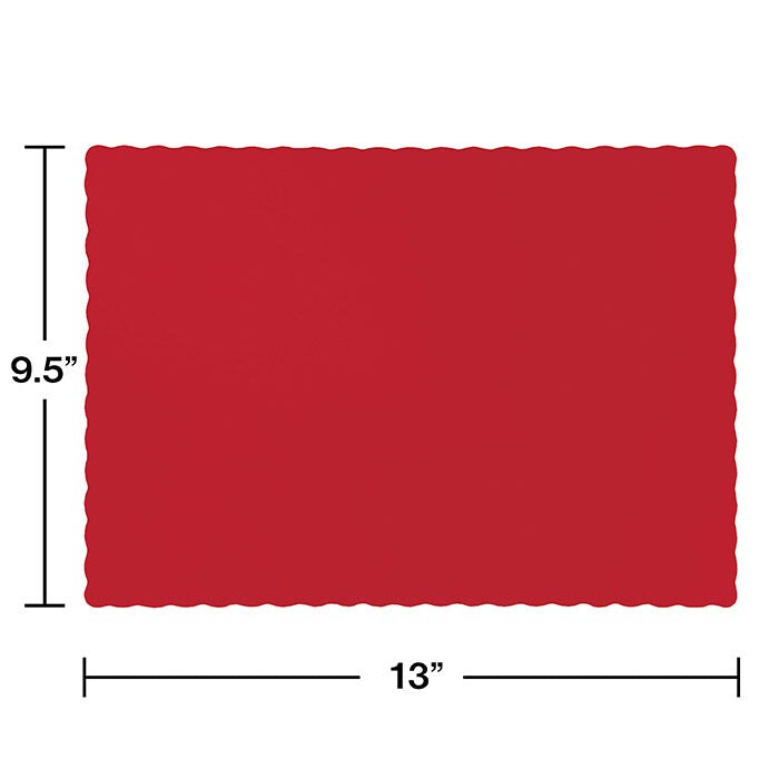 600 pc Bulk Classic Red Paper Placemats