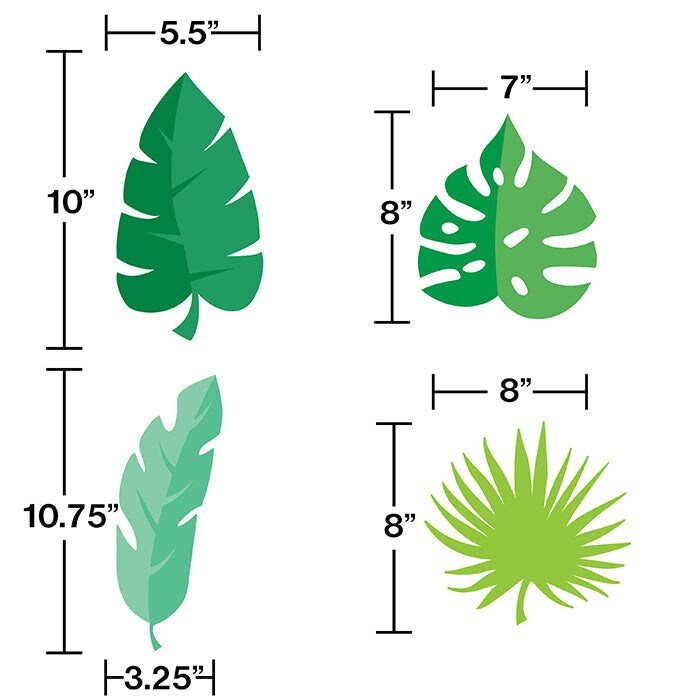 144 pc Bulk Jungle Leaf Cutouts