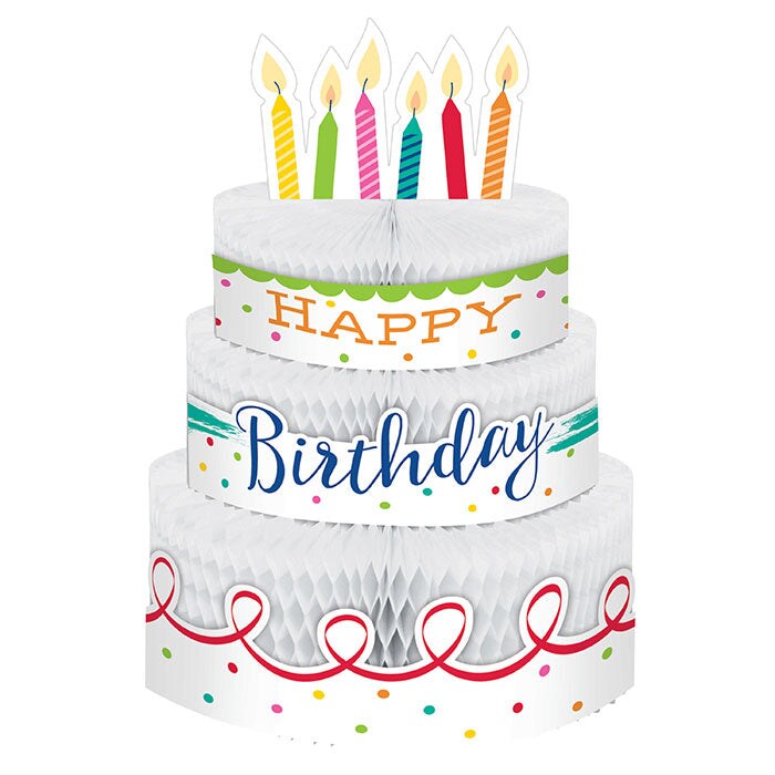 6 pc Bulk Festive Cake Happy Birthday Centerpieces