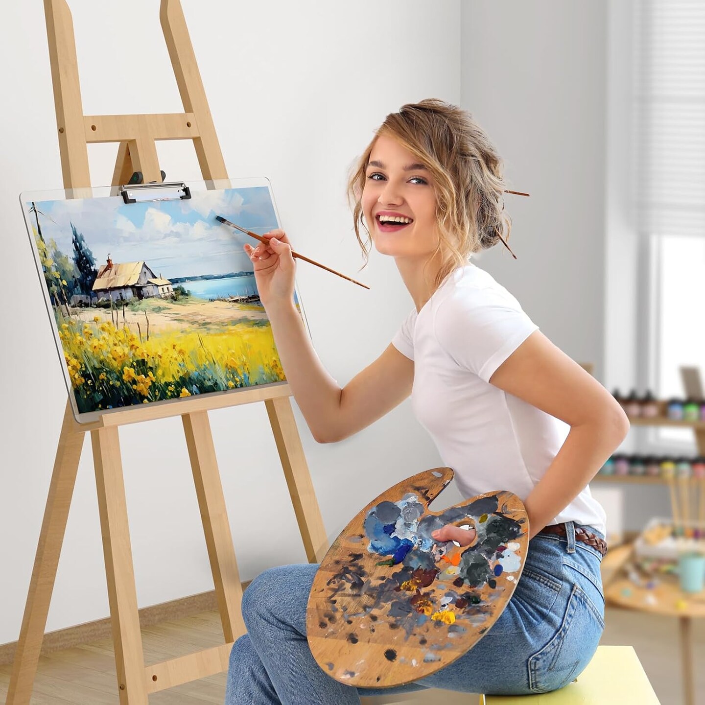 Extra Large Clipboard, 11 x 17 Clear Plastic Drawing Boards, Horizontal Clip Board, Landscape Layout, Suitable for Sketching, Watercolor. Drafting & Art Supply