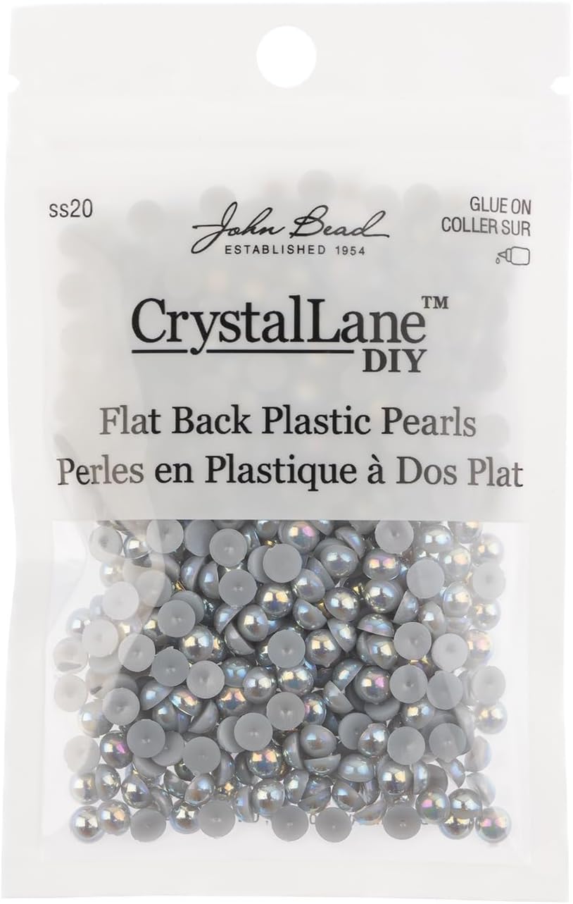 Crystal Lane DIY SS20(5mm) Plastic Pearl Flatback Rhinestones, 575pcs