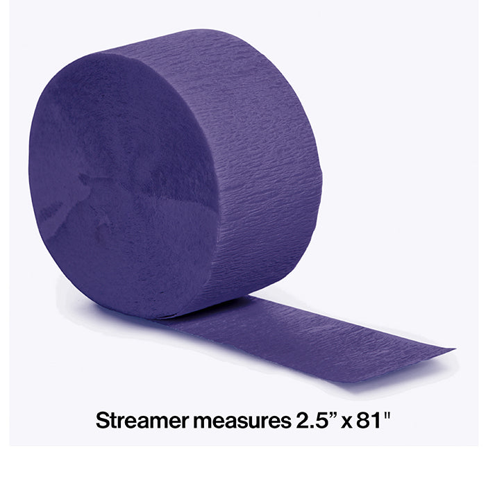 12 pc Bulk Purple Crepe Streamer 81 ft
