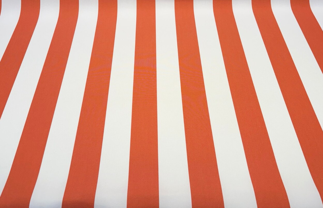 1 Yard Townsend Melon Orange Stripe Outdoor Performance Upholstery Fabric 54 Inch Width