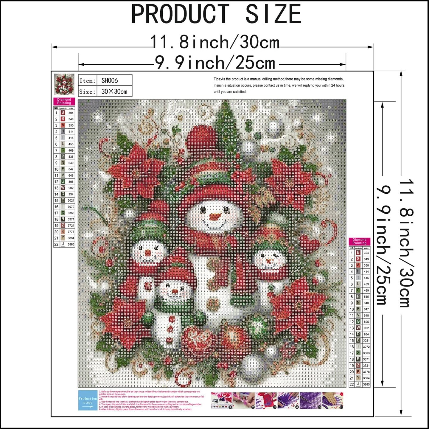 Christmas Snowman Family Diamond Painting Kit for Adults &#x2013; 5D Full Round Drill DIY Diamond Art for Beginners &#x2013; Holiday Gem Dot Craft for Home Wall Decor &#x2013; 12 x 12 Inch