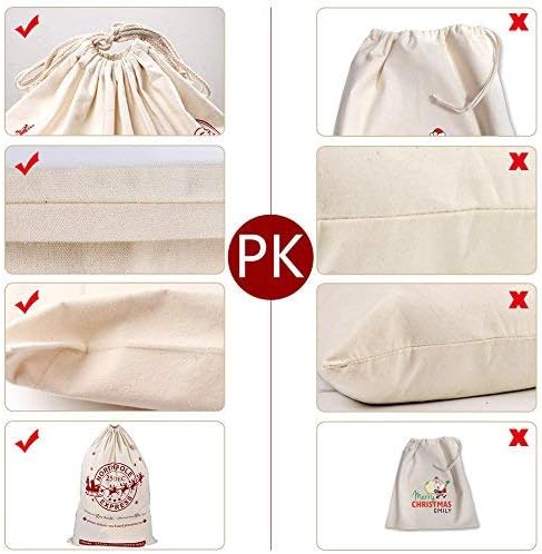 2PCS Large Christmas Gifts Bags, Canvas Blank Storage Bags with Drawstring for Christmas Holiday Party Decorations, 28 x 20 Inch