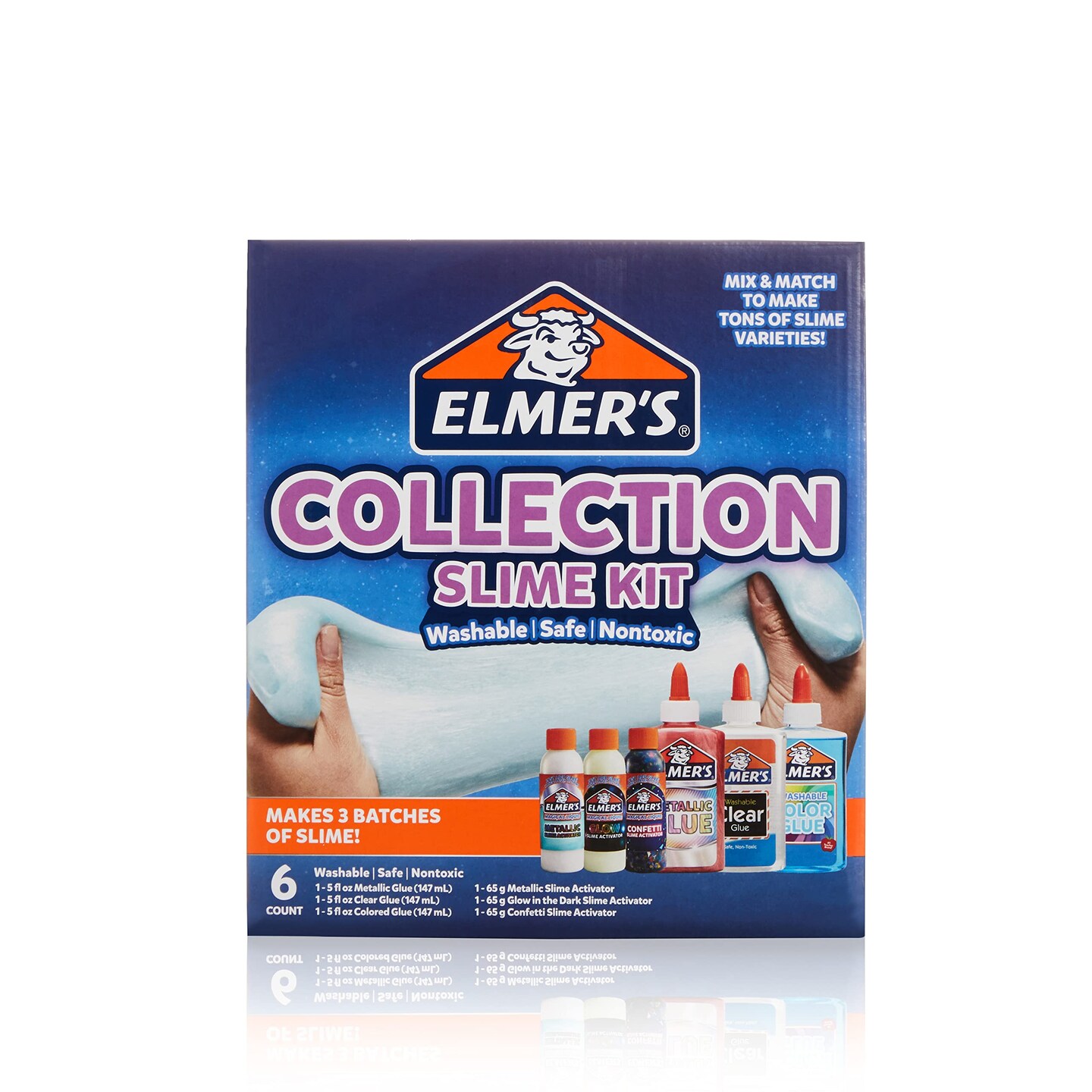 Collection Slime Kit | Supplies Include Glow In The Dark Magical Liquid Slime Activator Metallic Magical Liquid Confetti Translucent Glue Metallic Glue Clear 6 Count