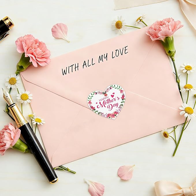 72PCS Happy Mother’s Day Stickers – 1.5” Floral Gift Tags & Labels for Cards, Envelopes, Boxes, Gift Wrap, Party Favors & Decorations