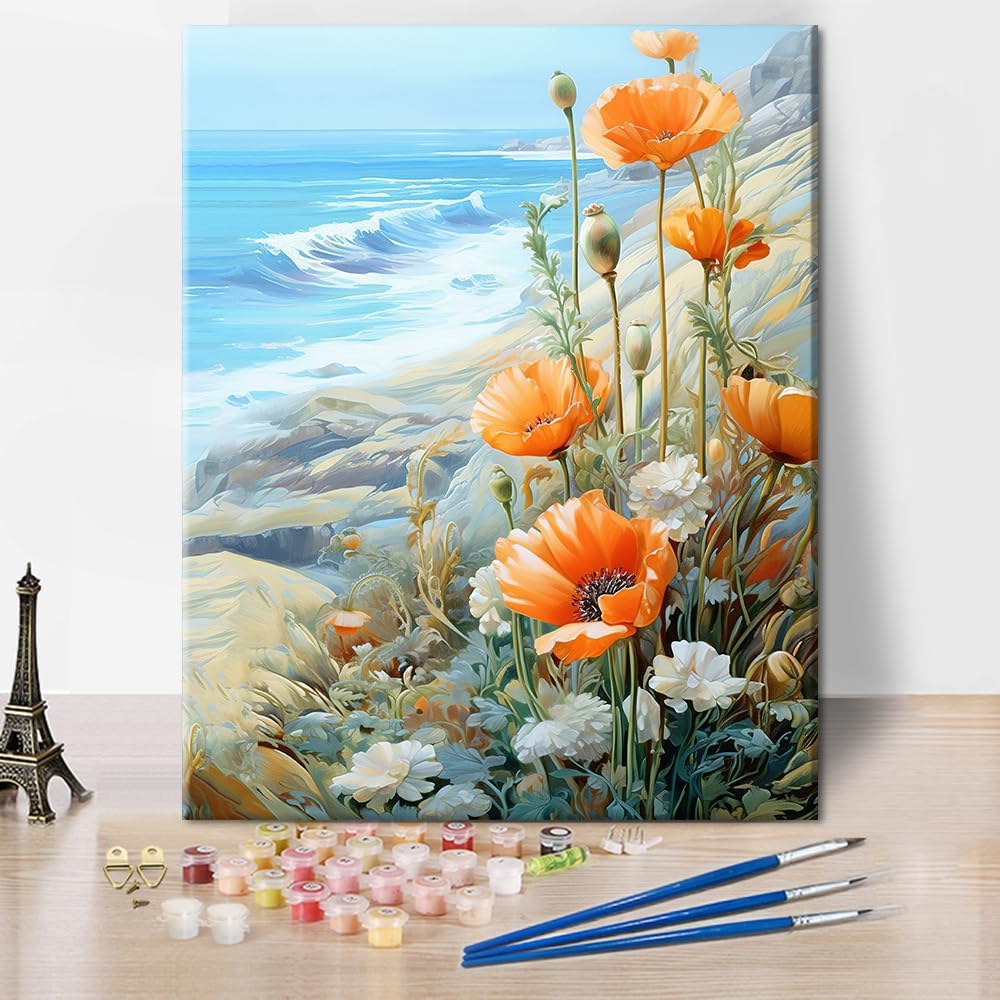 Flowers Paint Number Kits