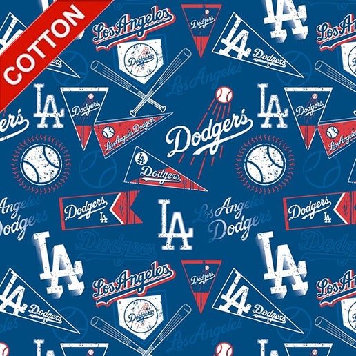Licensed MLB Los Angeles Dodgers Vintage Cotton 14418-B(Discontinued) Fabric by the Yard