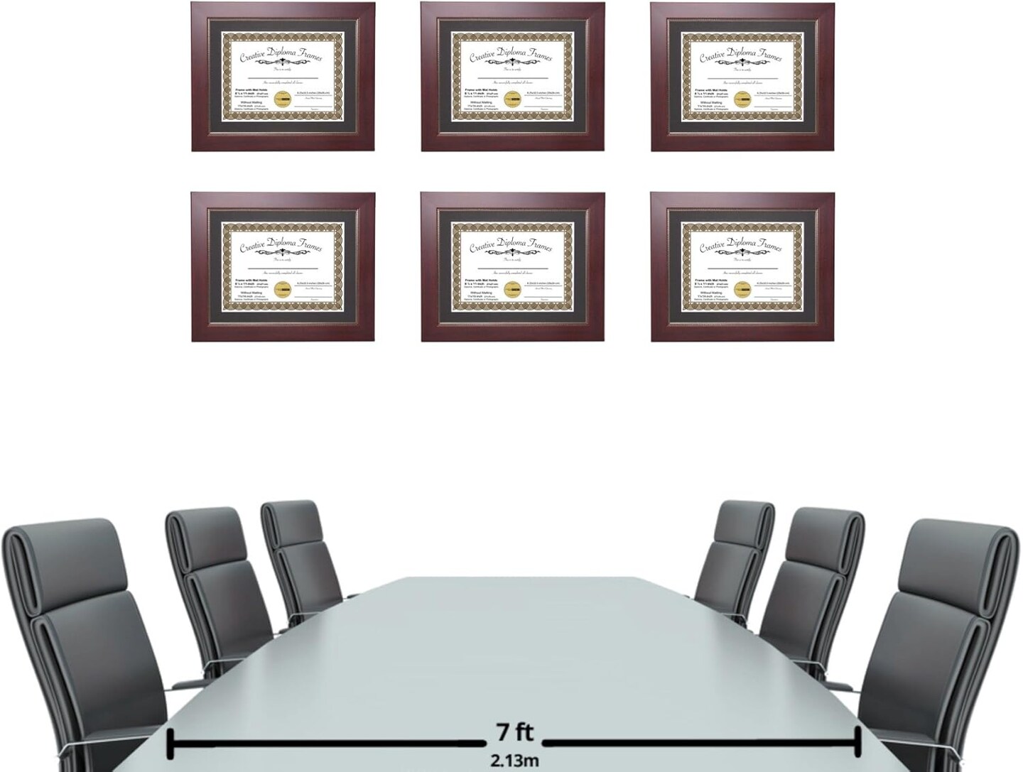 8.5x11-inch Matted Mahogany Diploma Frame with Printed Gold Relief with Self Standing Easel and Installed Wall Hangers