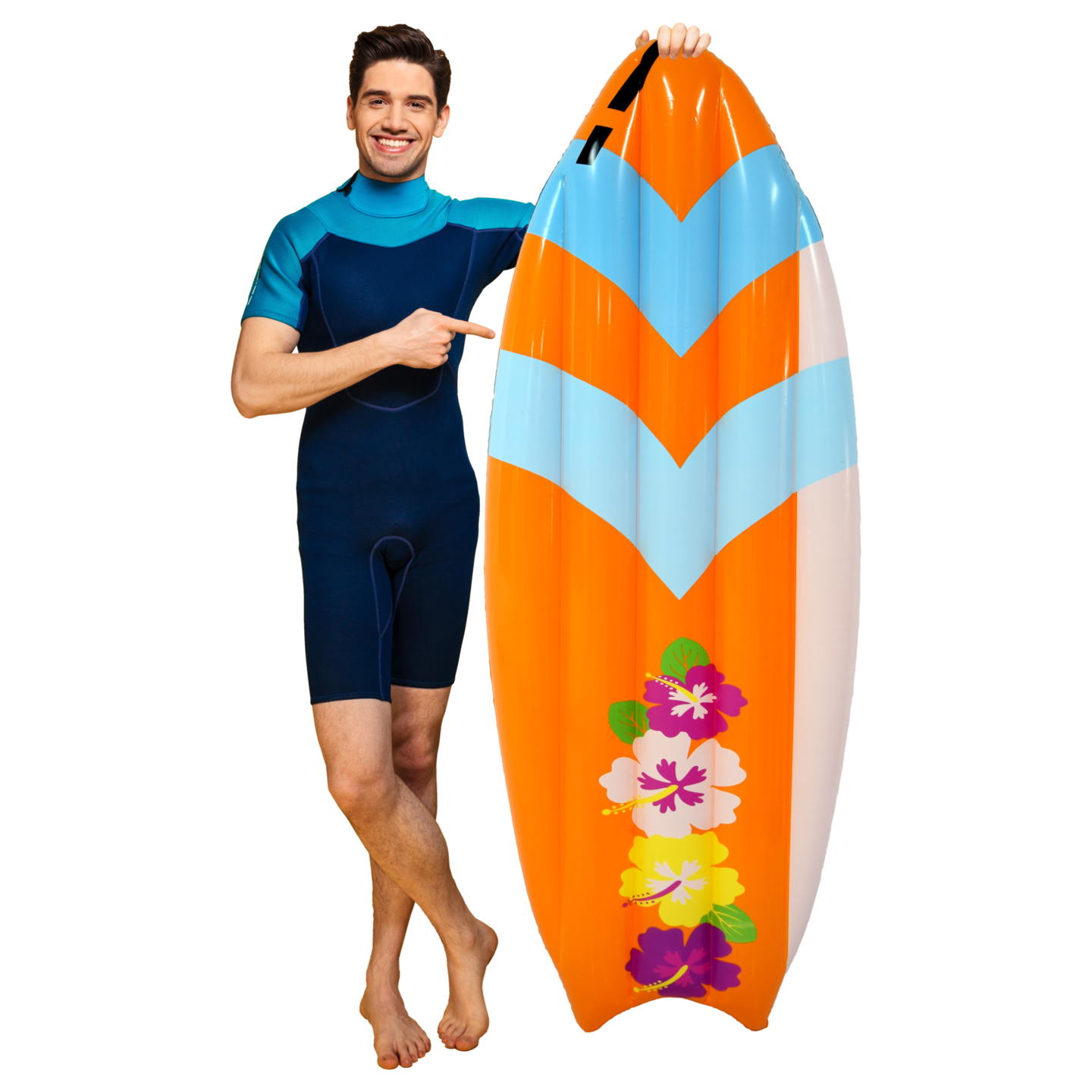 4E’s Novelty 5.5Ft Inflatable SurfBoard - Pool Floats for Adults & Kids