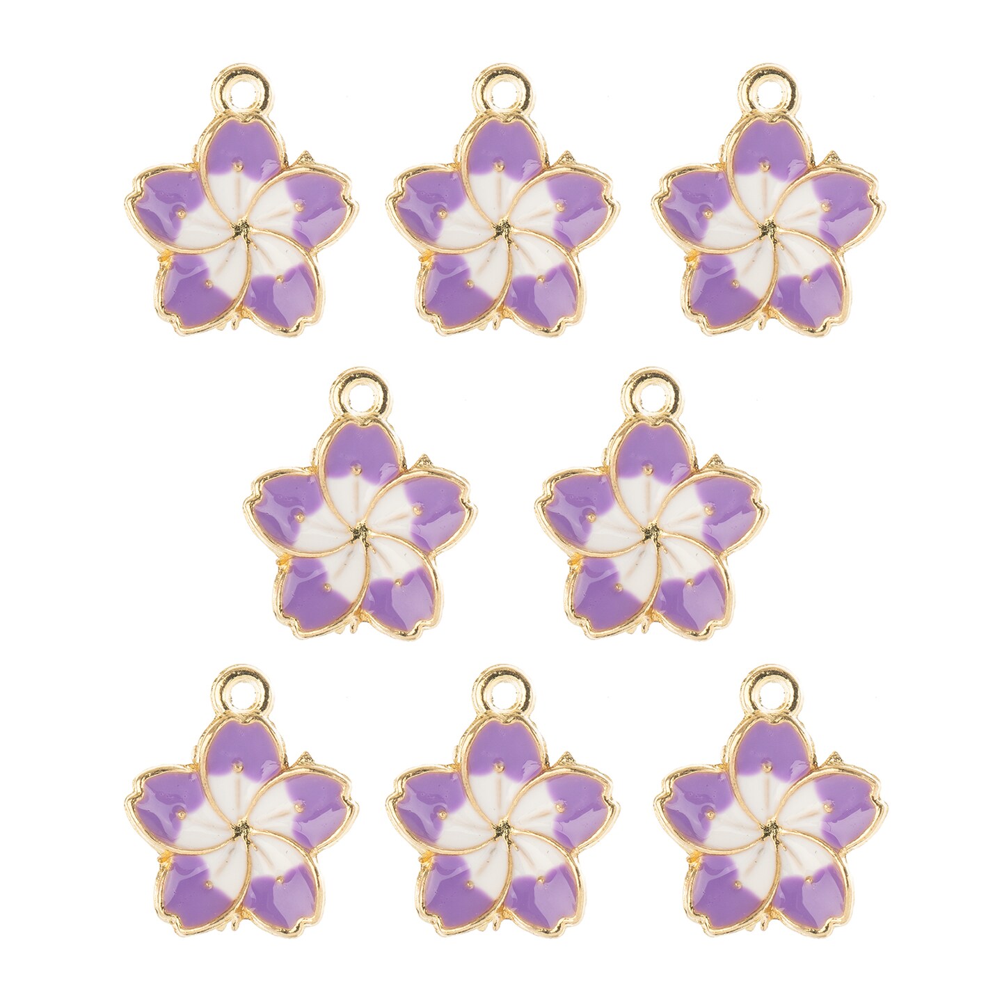 John Bead Sweet &#x26; Petite 13x16mm Small Flower Charms, 8pcs