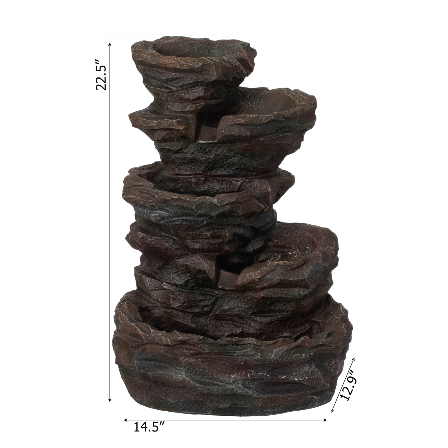 Gardenised Water Fountain with LED Light for Indoor and Outdoor Accent with Soothing Waterfall Sound Ideal for Home Office Patio Backyard Deck Porch Balcony and Tabletop Display, Forest Falls