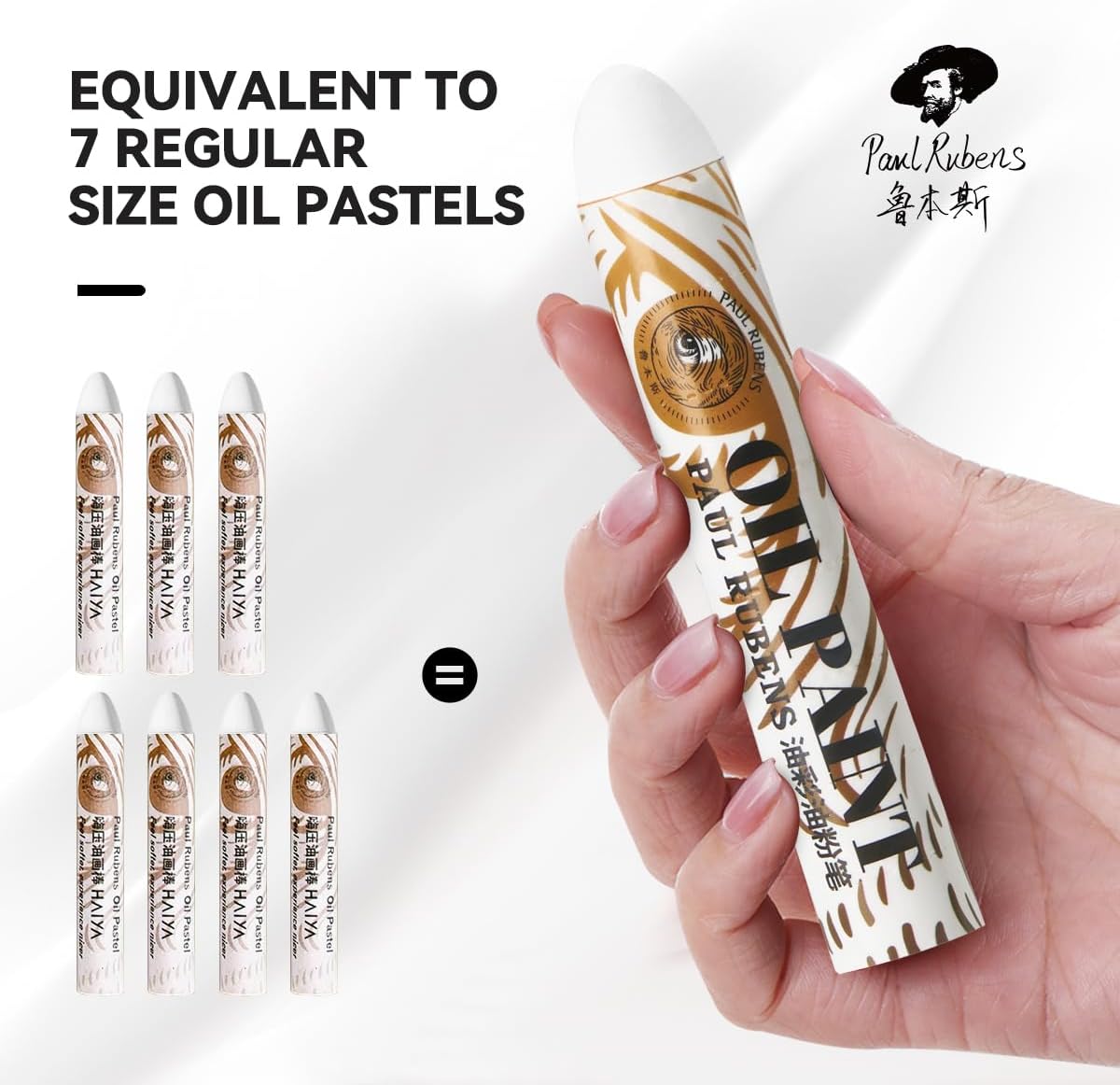 Oil Pastels, 60g Extra Large White Oil Pastels Set (Pack of 2≈14 PCS Regular Oil Pastels), Creamy texture Easy to Blend HAIYA Oil Pastels for Artists, Great Fit for Painting Large Areas