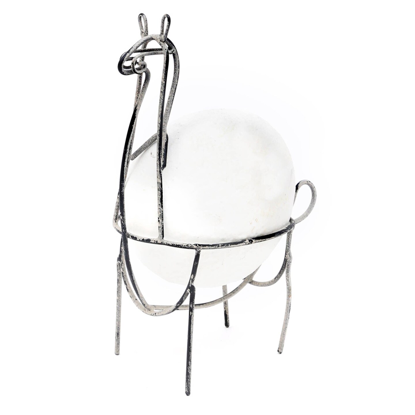 Handmade EcoMix Llama Sculpture with Iron Feet – Charming Decorative Object for Any Space-7X3.1X9"