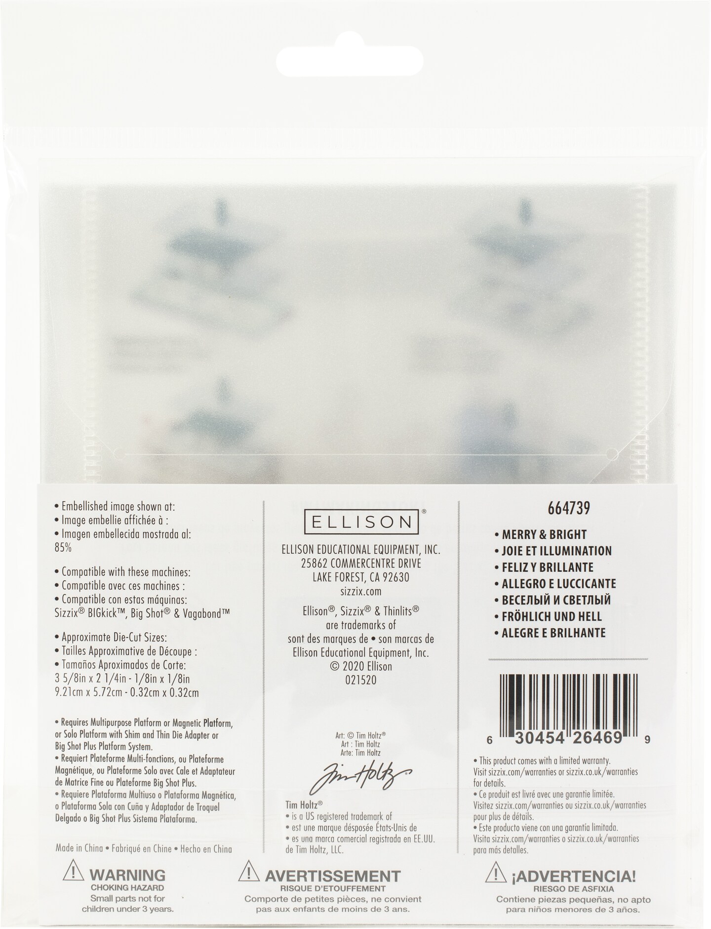 Sizzix Thinlits Dies By Tim Holtz 6/Pkg-Merry & Bright