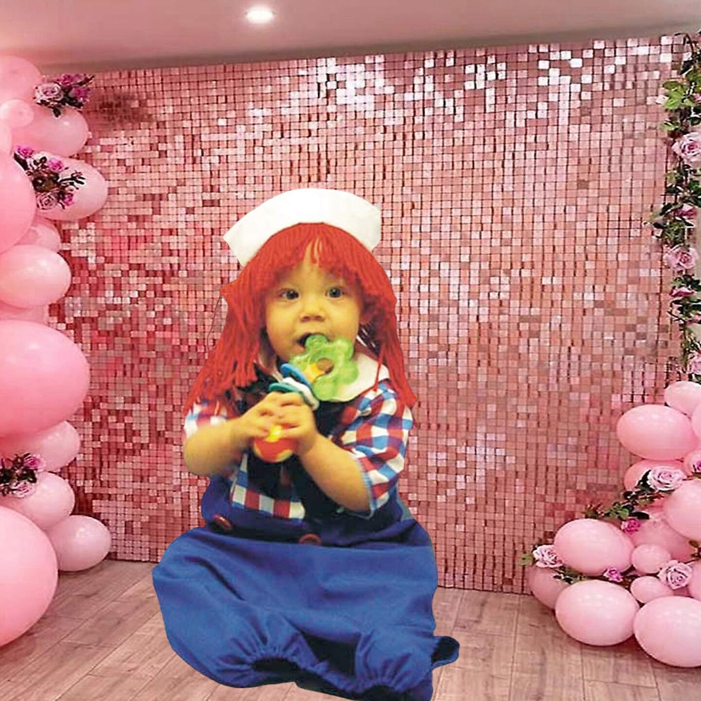 Infant Raggedy Andy Costume One Piece Bunting Hat with Wig Outfit