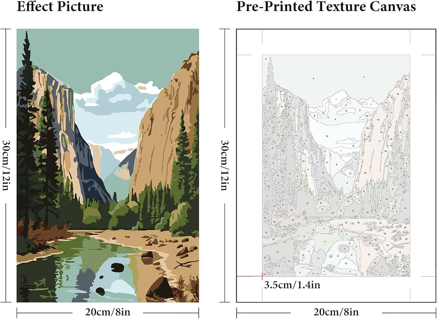 6 Pack,National Park Adult Paint by Number Kits ( 8&#x201D; W x 12&#x201D;L)