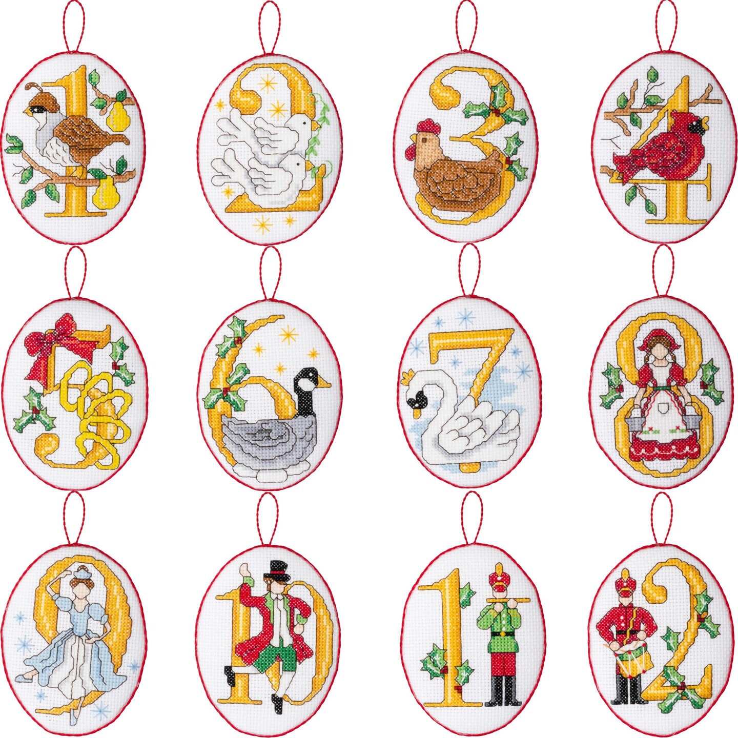 Bucilla Counted Cross Stitch Kit 3&#x22;X14&#x22; 12/Pkg-Twelve Days Of Christmas