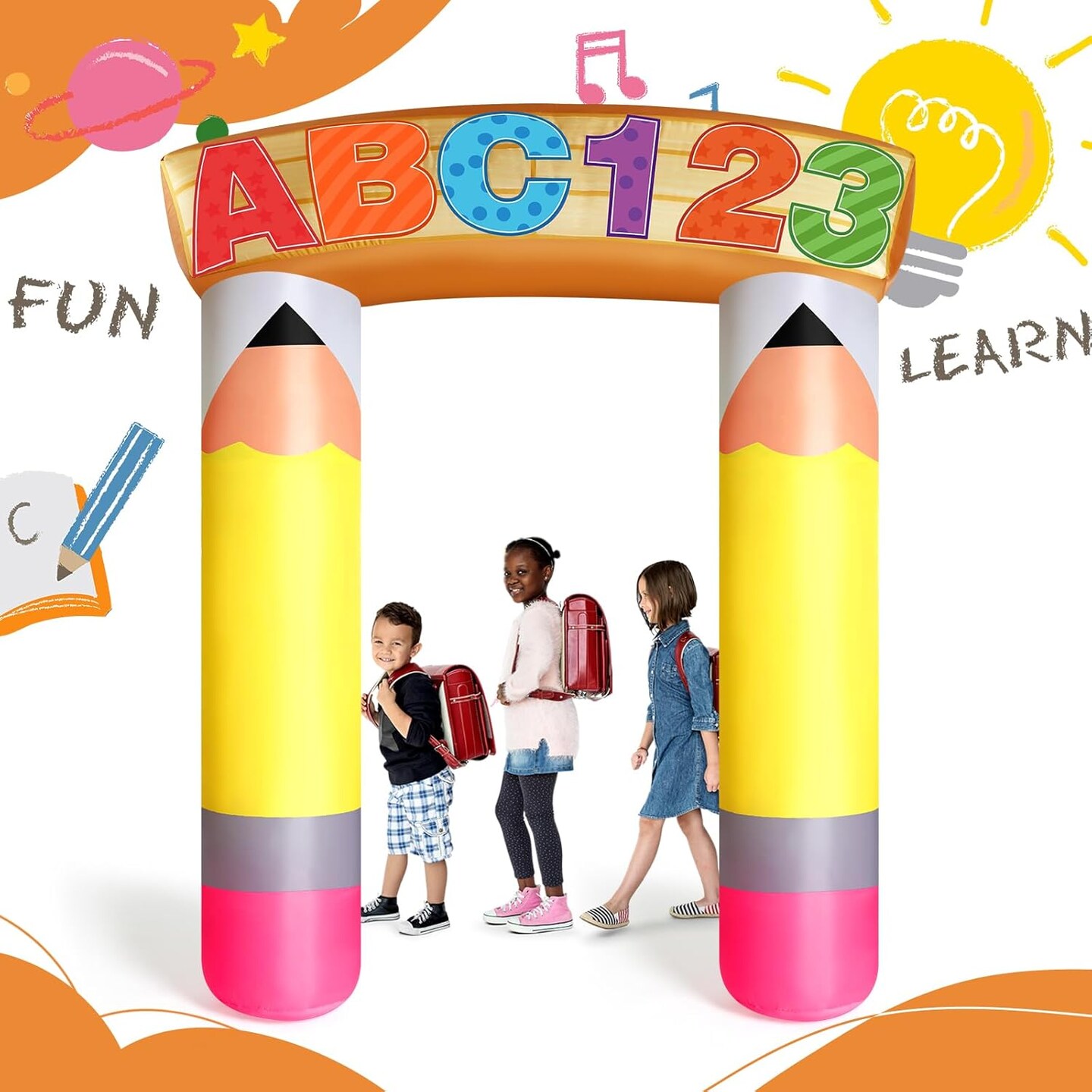 6.56 ft Back to School Inflatable Arch Back to School Decorations