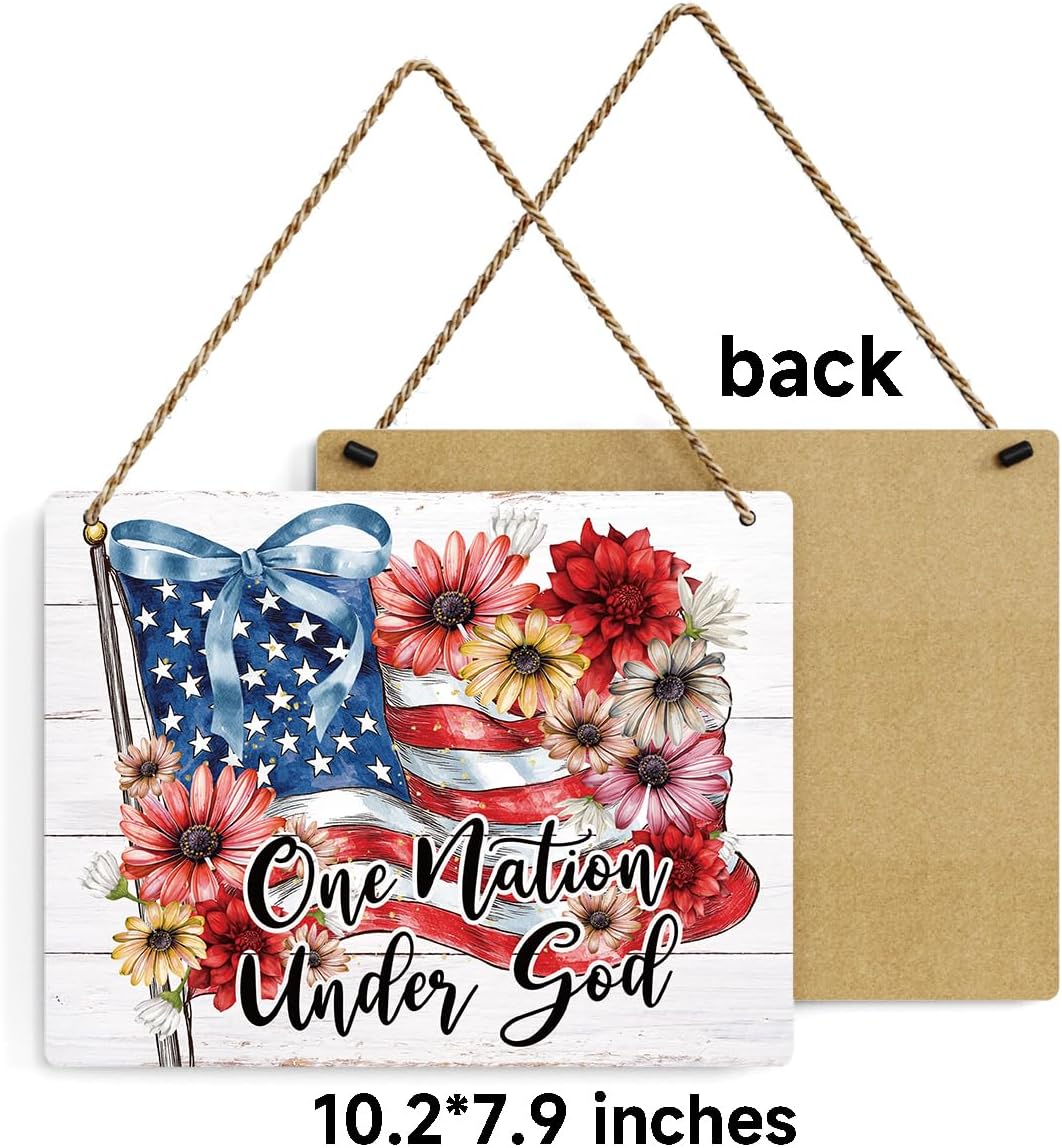 American Flag Patriotic Wall Art Decor (One Nation Under God)