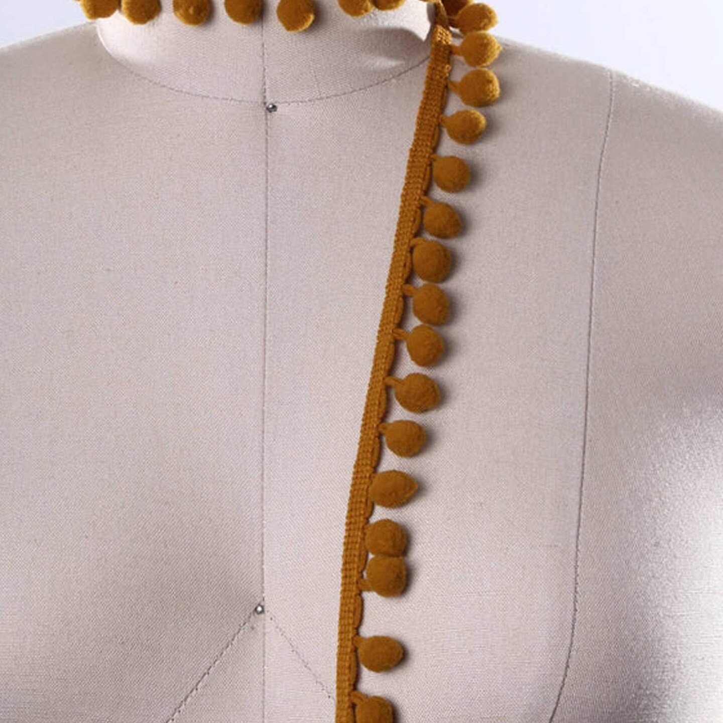 1 Yard Tawny Brown Mini Pom Pom Trim Summer Fringe for Dresses Hats Bags