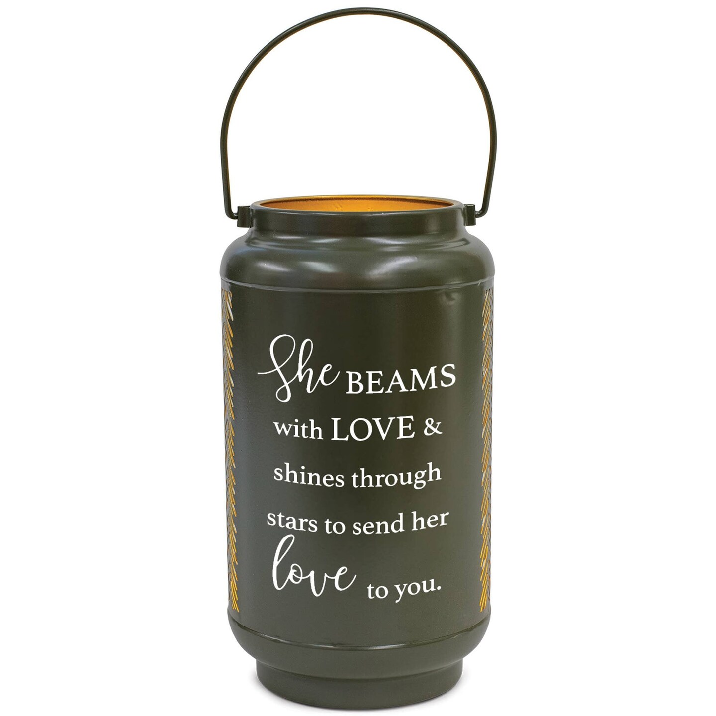 Edge Collection - 5" x 8.7" - Sentimental Metal Lantern with Heartfelt Glow - 1 Piece