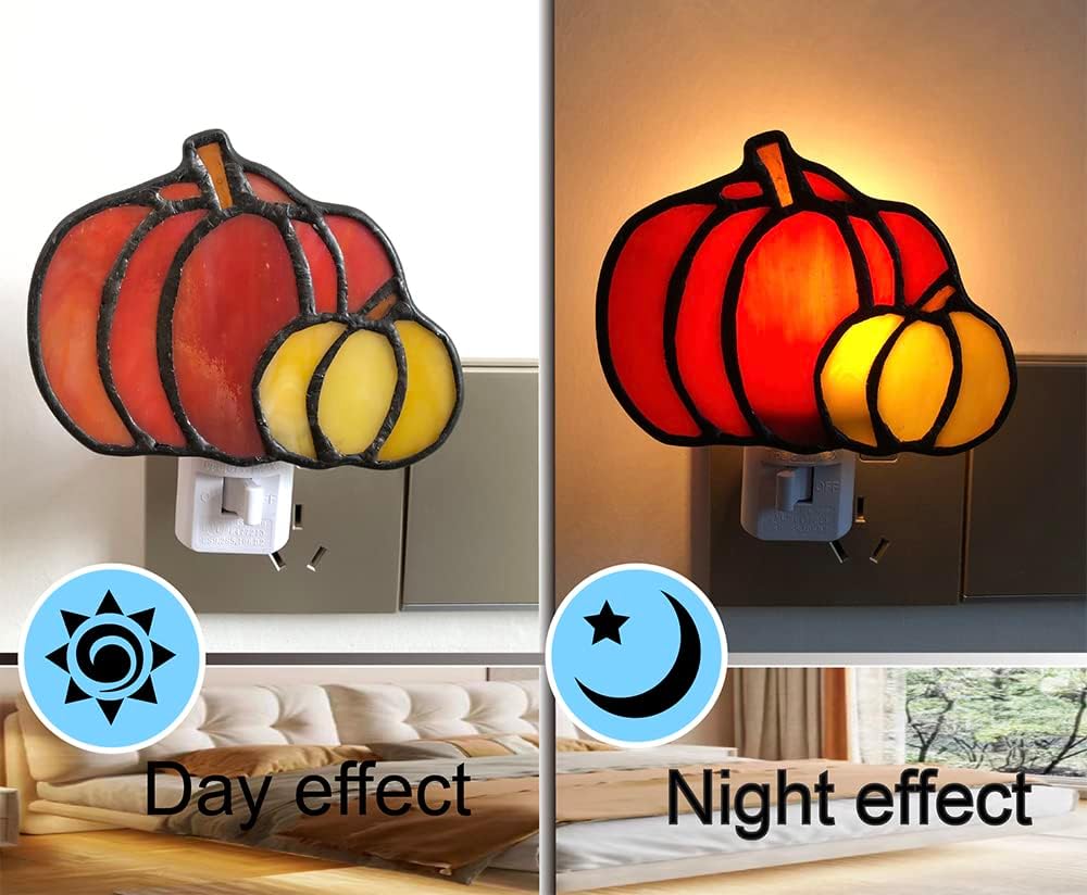 Stained Glass Pumpkin Night Light is Suitable for Bedroom
