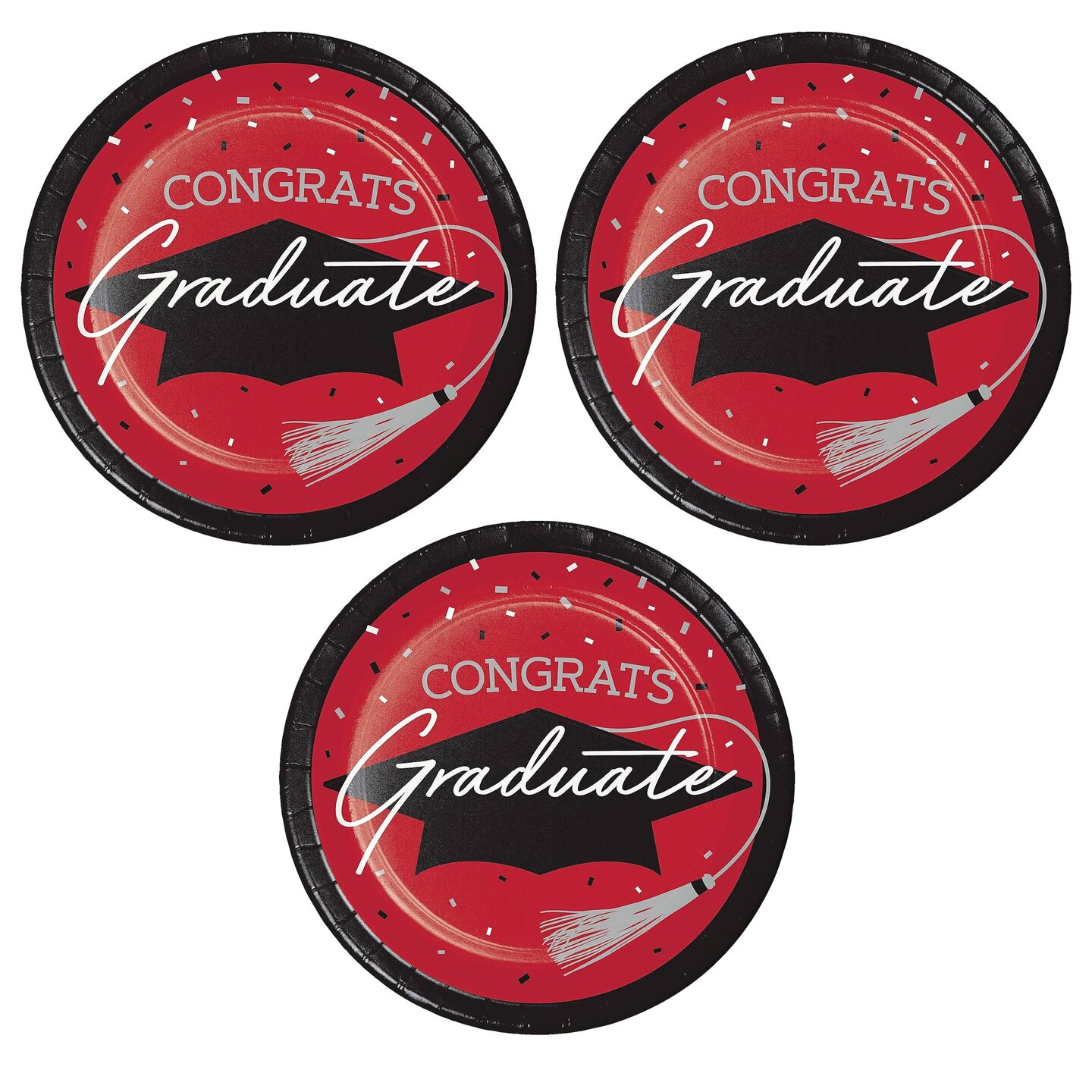 Creative Converting School Spirit Red Graduation Dinner Plates 54 Count