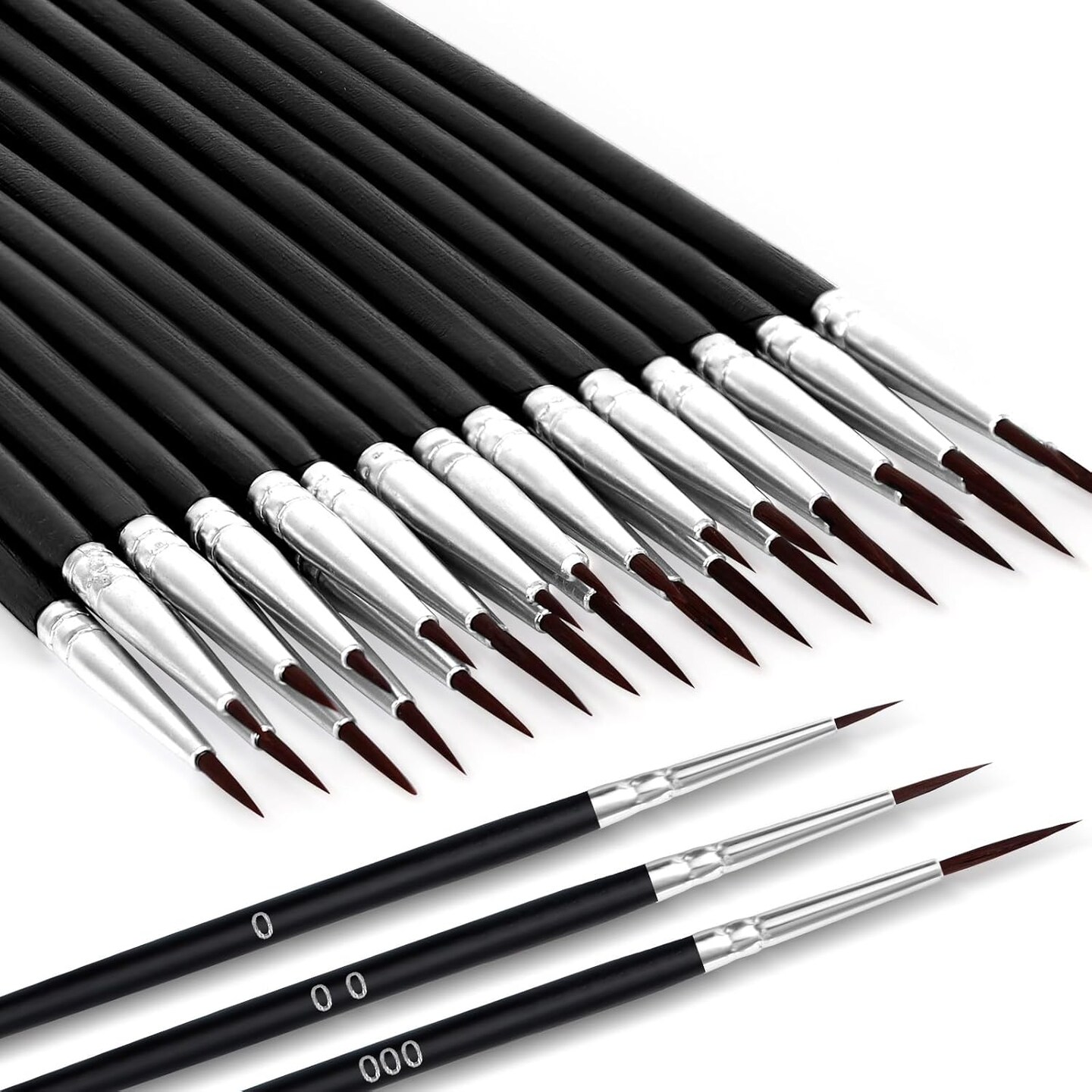 30 Pcs Tiny Detail Paint Brushes Set, Micro Small Paint Brush with 3 Sizes, Mini Miniature Thin Fine Tip Liner Paintbrushes for Nail Art Watercolor Crafts Oil Acrylic Painting Models Detailing Sculpt