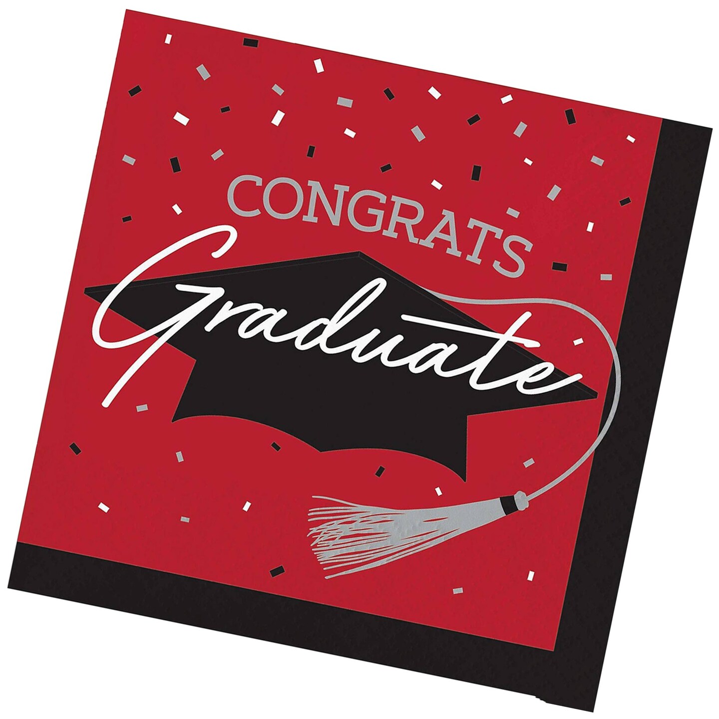 Creative Converting School Spirit Red Graduation Beverage Napkins 108 Count