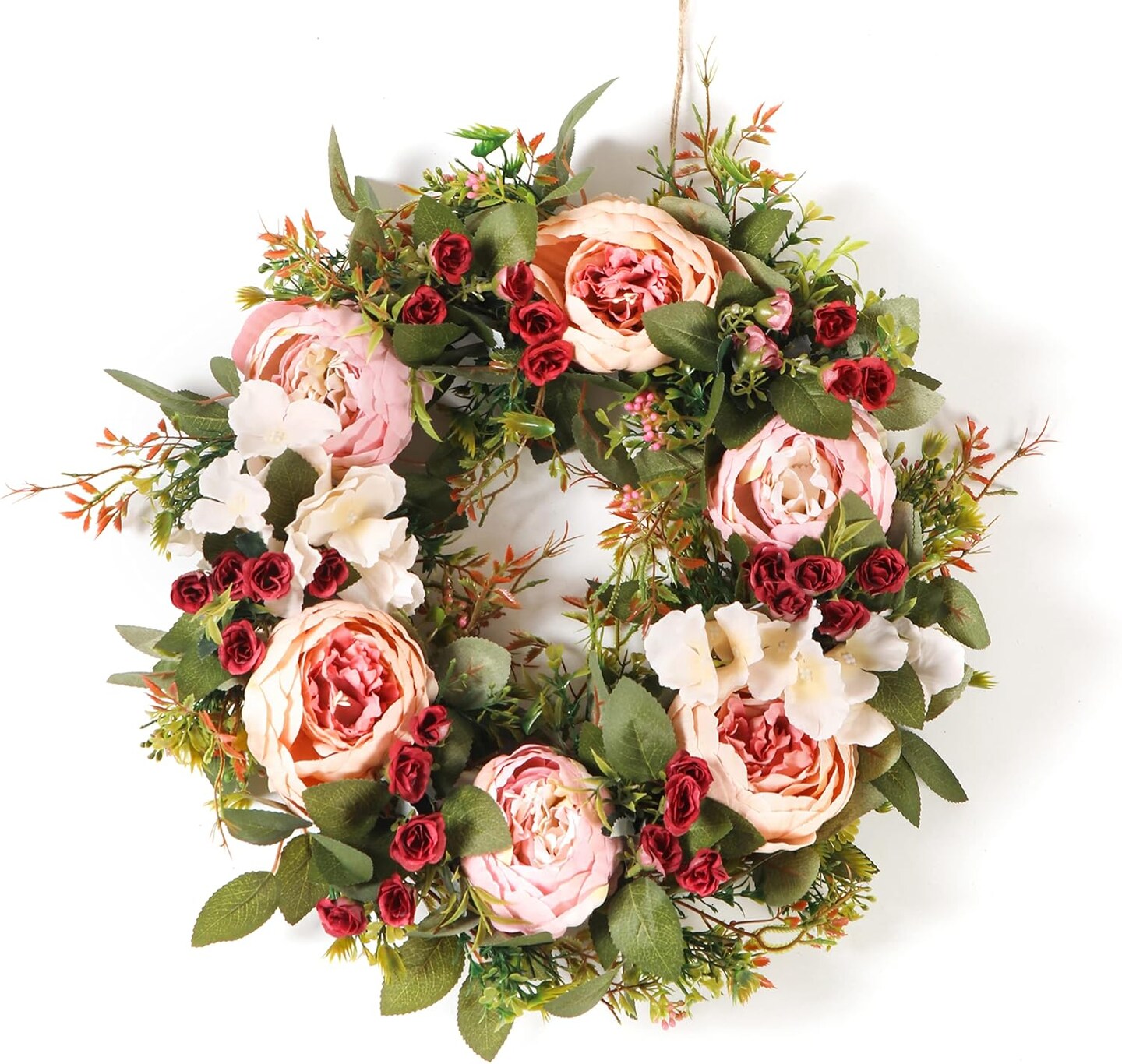 Floral Wreaths Summer Wreaths for Front Door, Artificial Handmade Front Door Wreaths Summer Wreaths