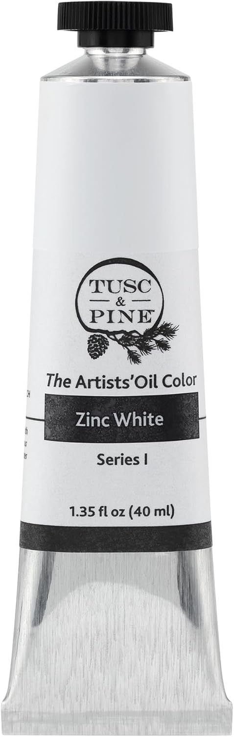 Artist Oil Paint - Zinc White, 40 ml, Non-Yellowing, Rich & Creamy Consistency, Maximum Pigment Load, Small Batch Milled Oil Paints Made in The USA for Professional Artists
