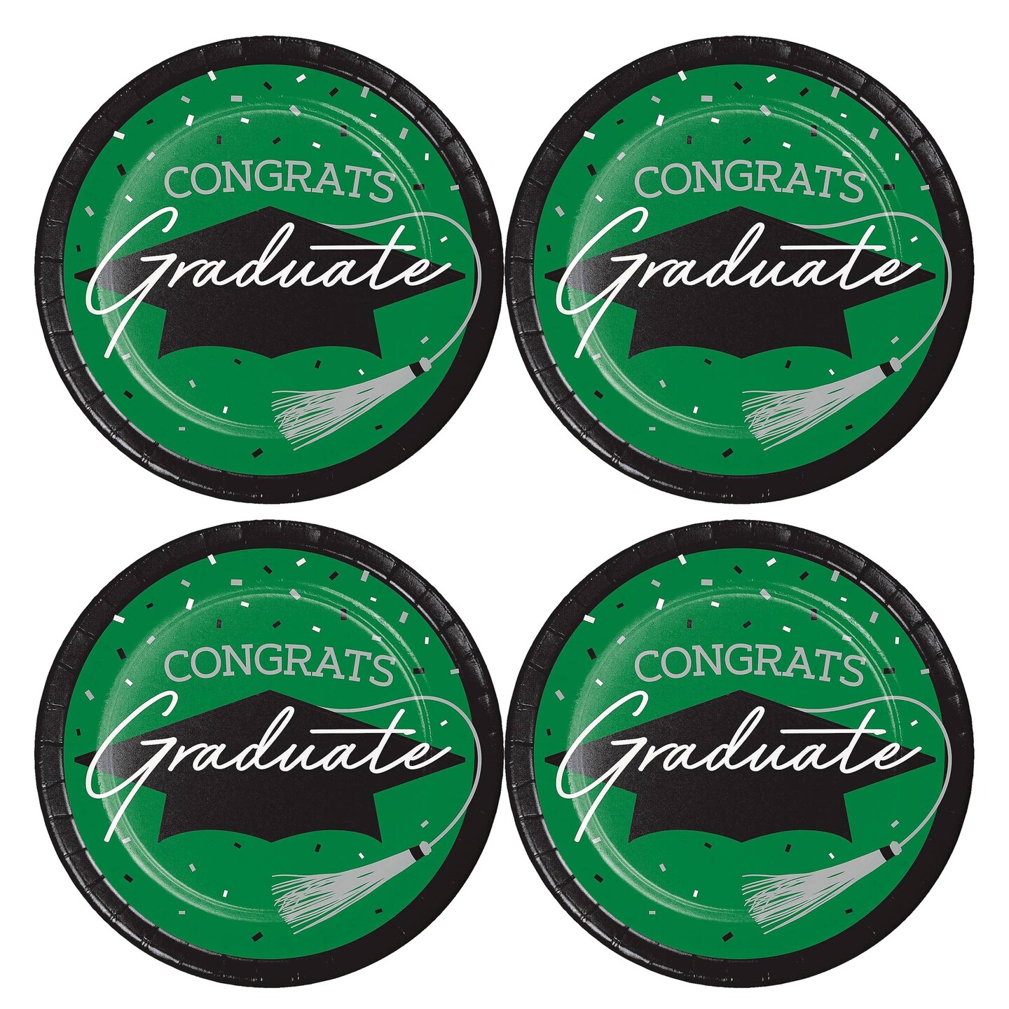 Creative Converting School Spirit Green Graduation Dinner Plates 54ct