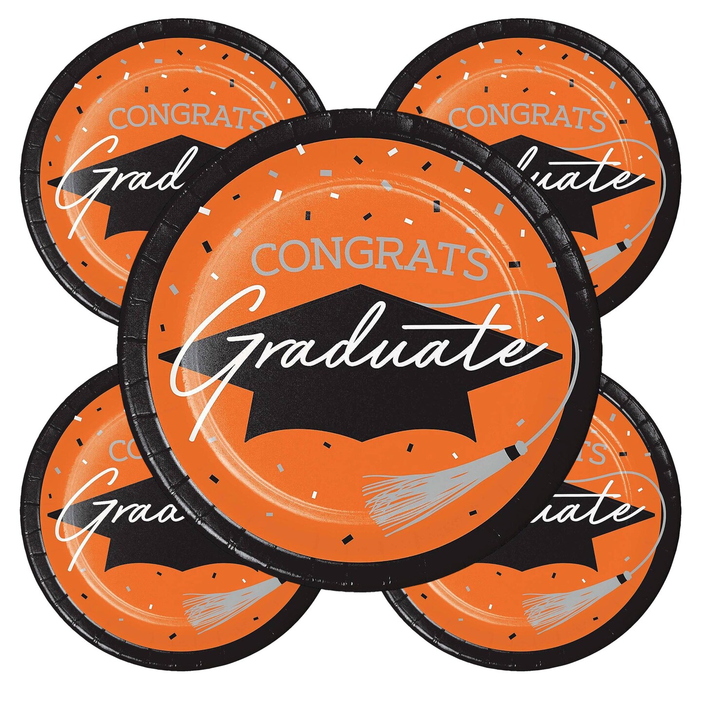 Creative Converting School Spirit Orange Graduation Dinner Plates 54 Count