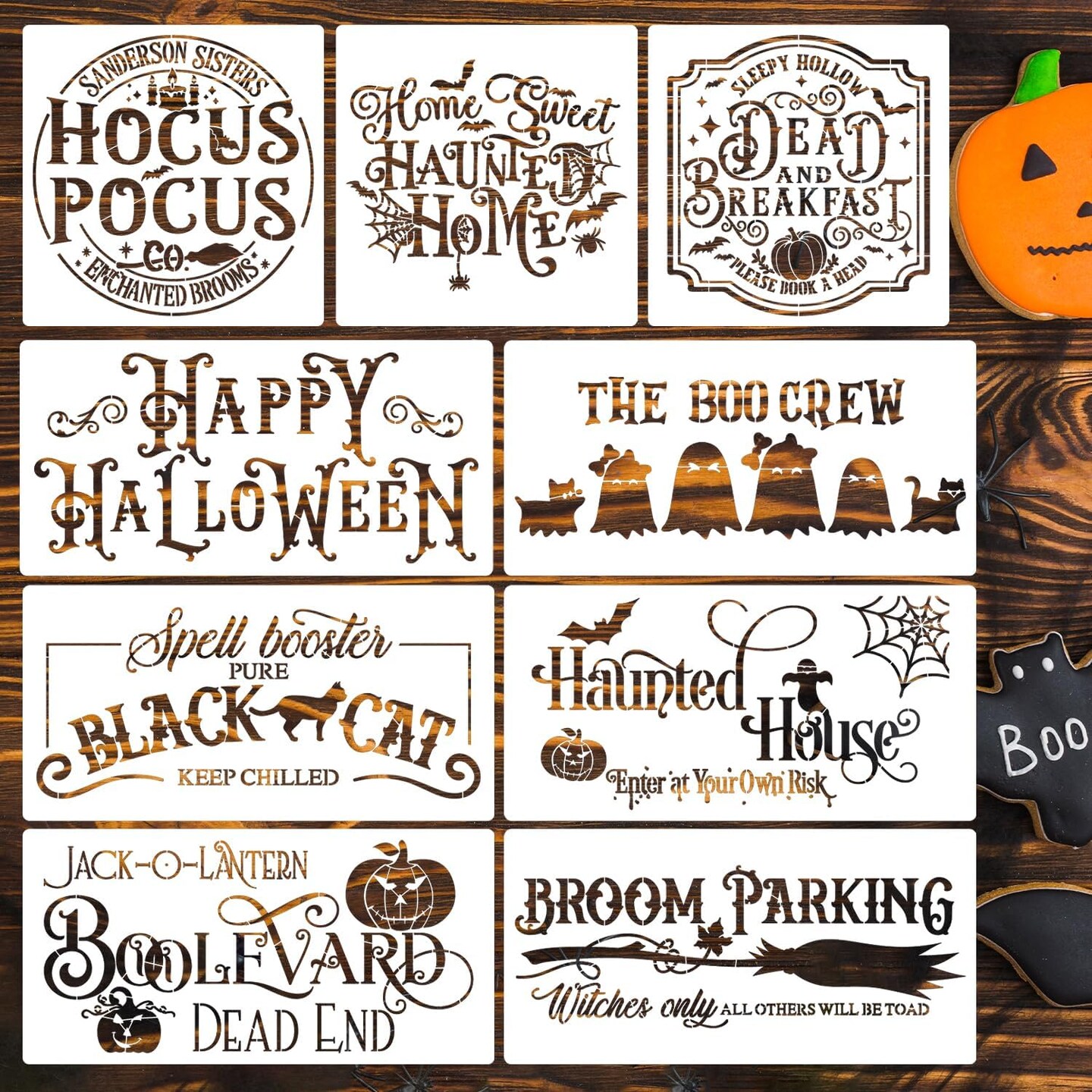 Halloween Stencils for Painting on Wood Reusable (Halloween01)