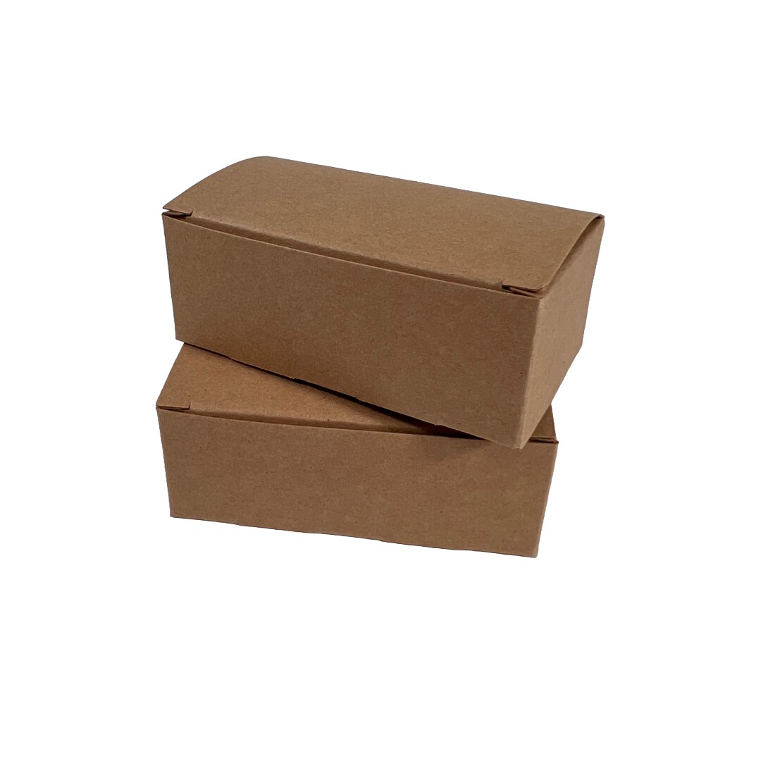 Made in USA - 50 Boxes - 2 Truffle Wedding Favor Kraft (chocolate box) - Fillable (empty) - 3-9/16&#x22; x 2-1/16&#x22; x 1-5/16&#x22; - Food Safe