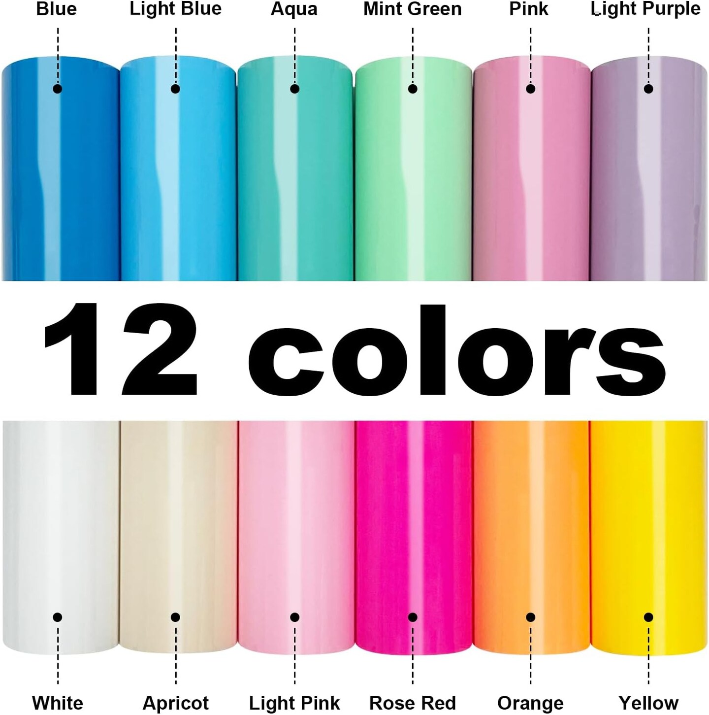 12Pcs -Puff Vinyl Heat Transfer 12x10Inch, Puff Vinyl Heat Transfer for Tshirts