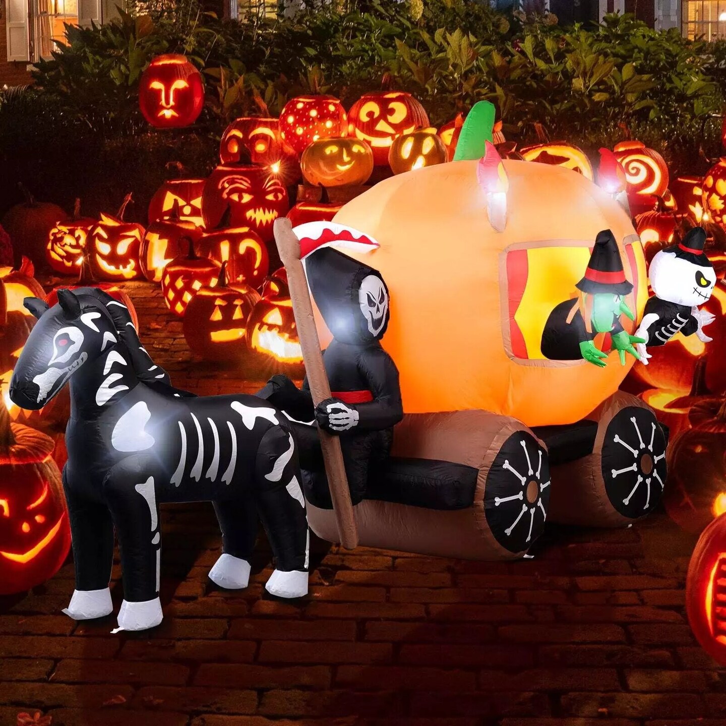 Kitcheniva 10ft Pumpkin Carriage Halloween LED Inflatable