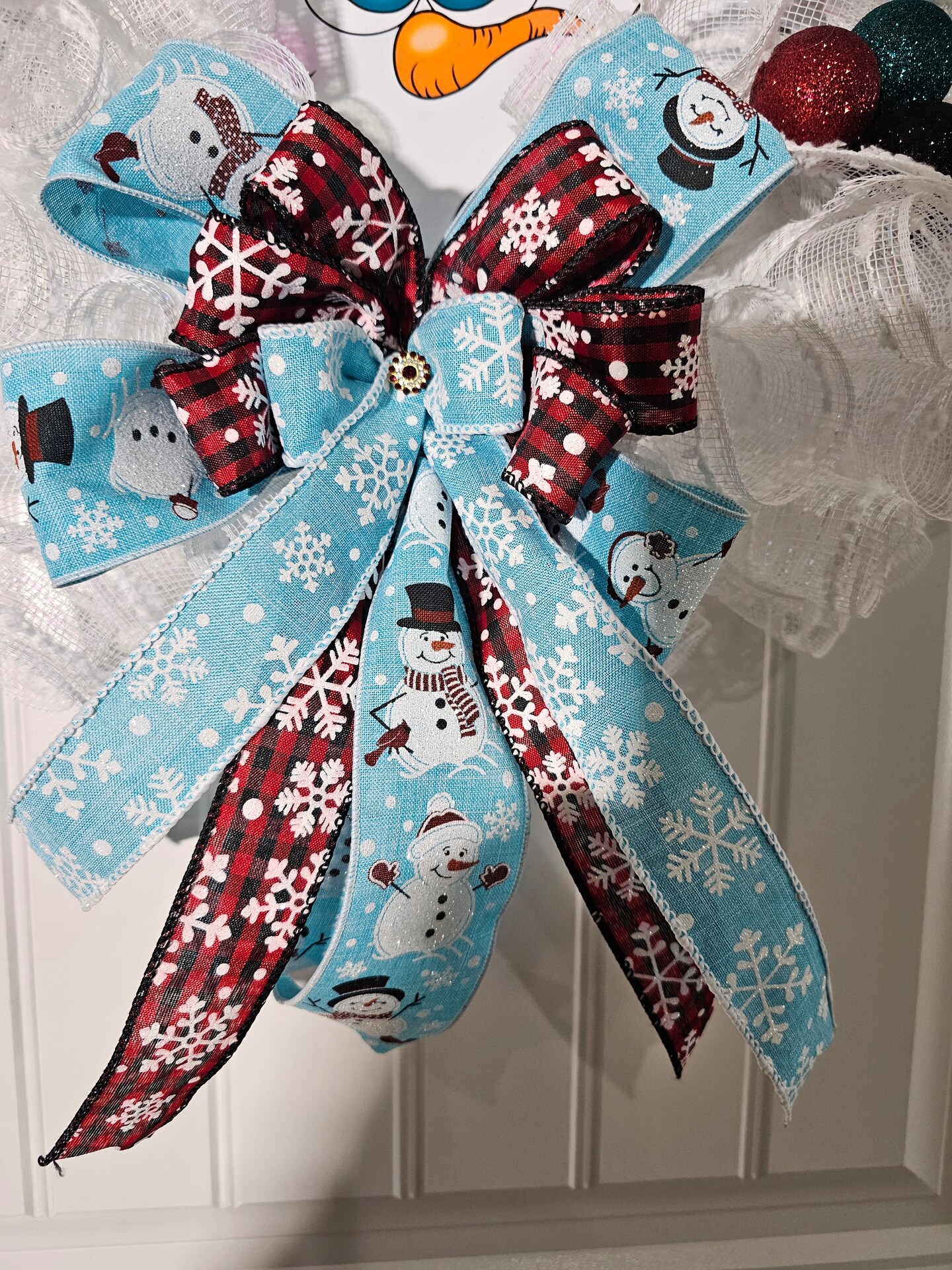 Lighted Snowman Wreath - image9