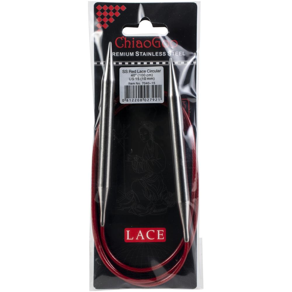 ChiaoGoo Red Lace 40" Stainless Circular Knitting Needles - Sizes US 0/2mm to 17 / 12.75mm