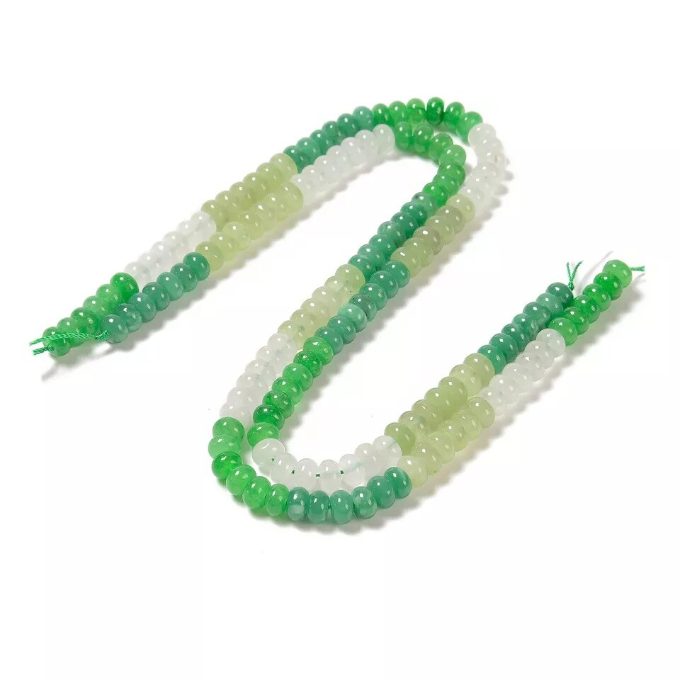 04-Multi-color Dyed Jade Smooth Rondelle Beads Size 5x8mm 15.5'' Strand